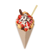 Bubble Wafel Aardbeien Cheesecake met Flake,Soft Ice Corner,Angelo,Good Choice;5,95